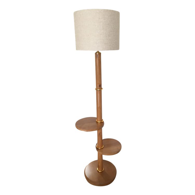 Lampada da servitore in legno, Vintage - Anni '50