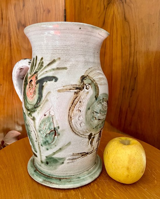 THIRY ALBERT (1932-2009). Grand pichet en faience émaillée.