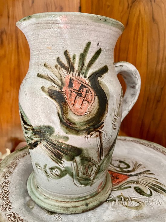 THIRY ALBERT (1932-2009). Grand pichet en faience émaillée.