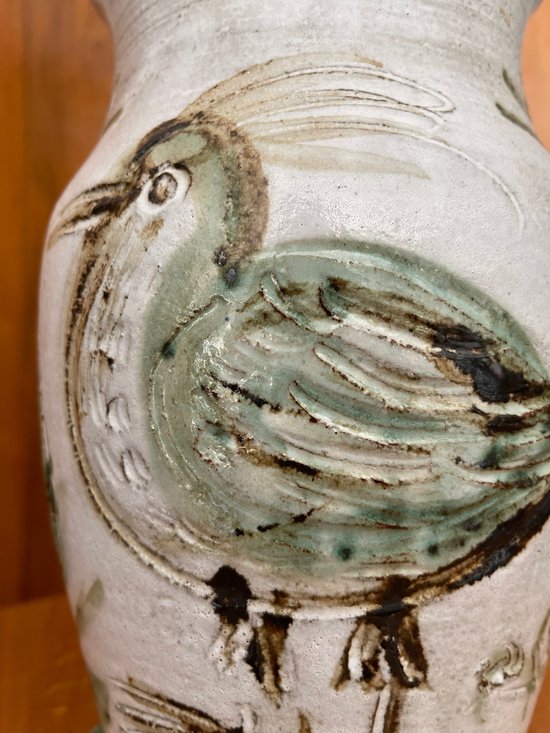 THIRY ALBERT (1932-2009). Grand pichet en faience émaillée.