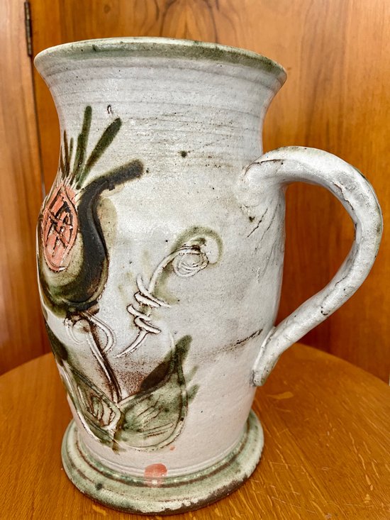 THIRY ALBERT (1932-2009). Grand pichet en faience émaillée.