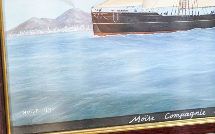 Gaetano d'ESPOSITO, 1858-1911, Marina "Mosè 1899" nel golfo di Napoli
