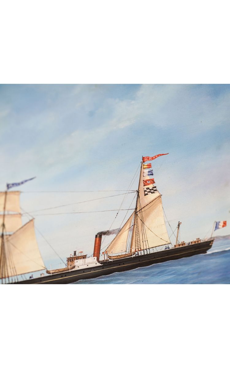Gaetano d'ESPOSITO, 1858-1911, Marina "Mosè 1899" nel golfo di Napoli