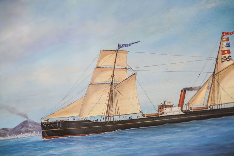 Gaetano d'ESPOSITO, 1858-1911, Marina "Mosè 1899" nel golfo di Napoli