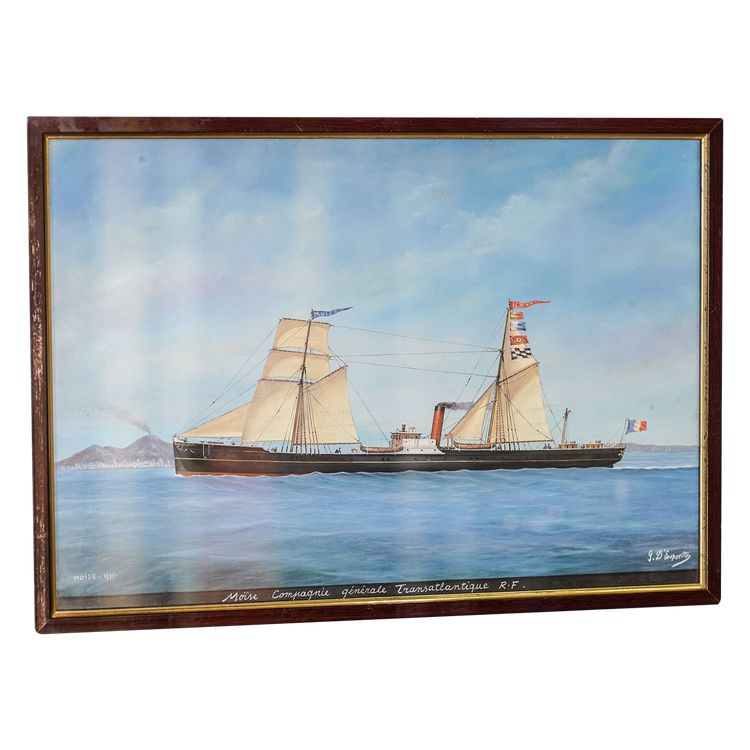 Gaetano d'ESPOSITO, 1858-1911, Marina "Mosè 1899" nel golfo di Napoli