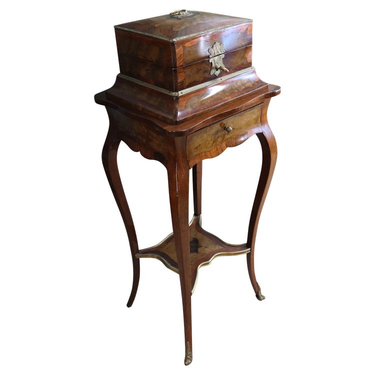 Jewelry box on its table, 19th century