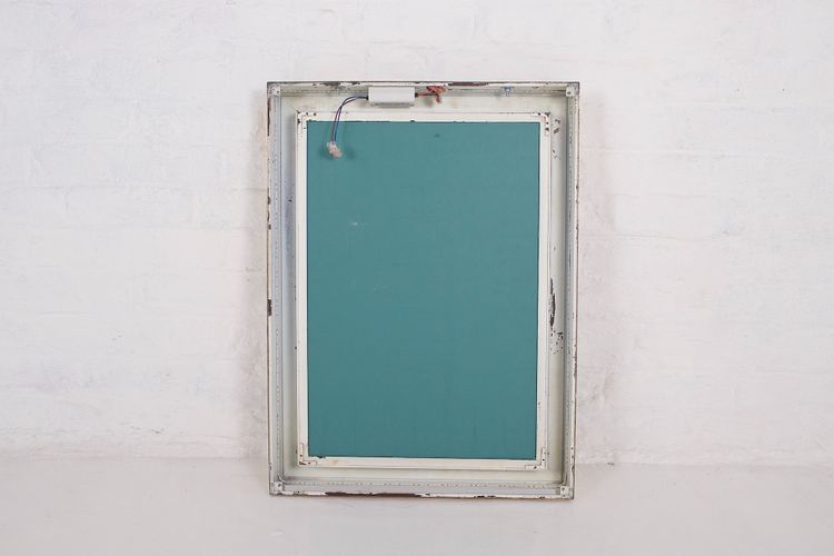 Modernist Art Deco Brass Lighted Mirror
