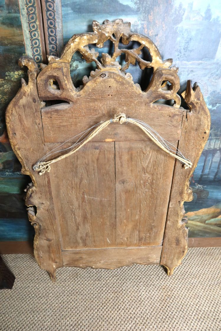 18th century gilded wooden mirror