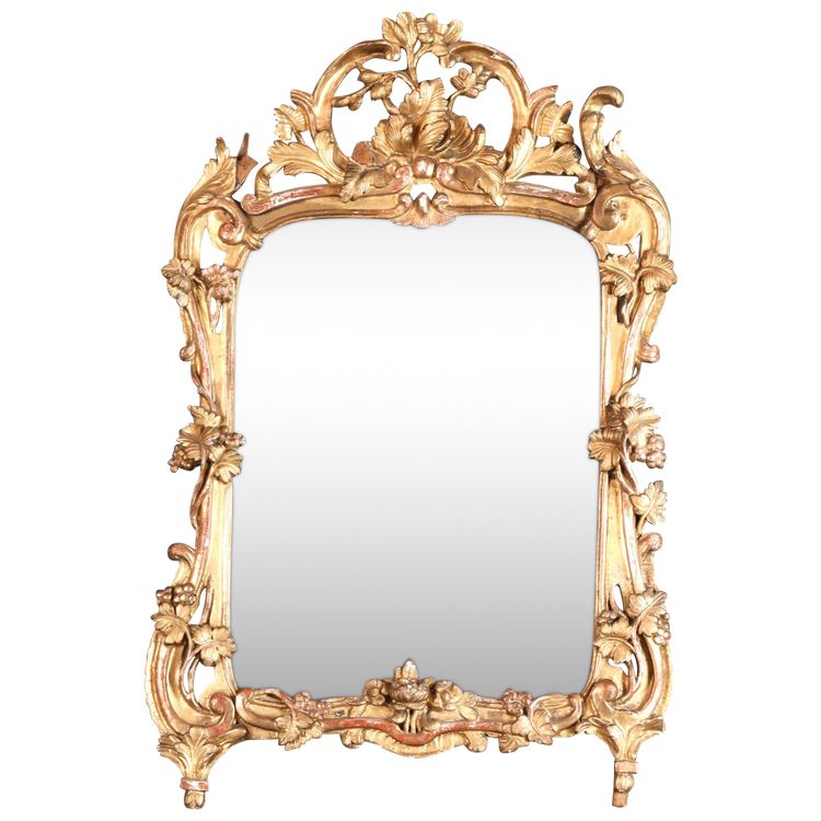 18th century gilded wooden mirror