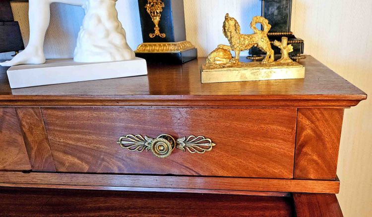 Empire Cylinder Desk Return from Egypt Mahogany and Gilt Bronze