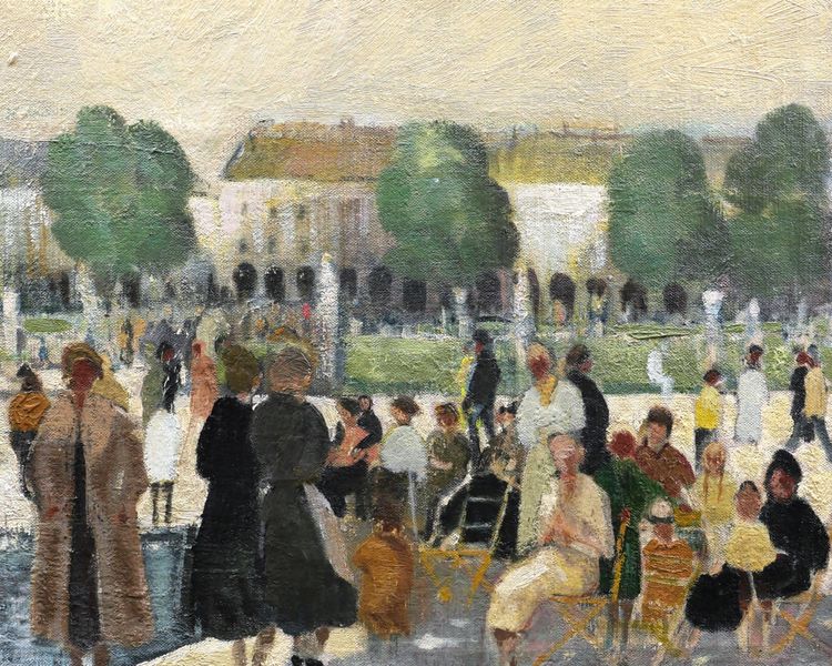 Élie Anatole PAVIL zugeschrieben, Der belebte Tuilerienpark