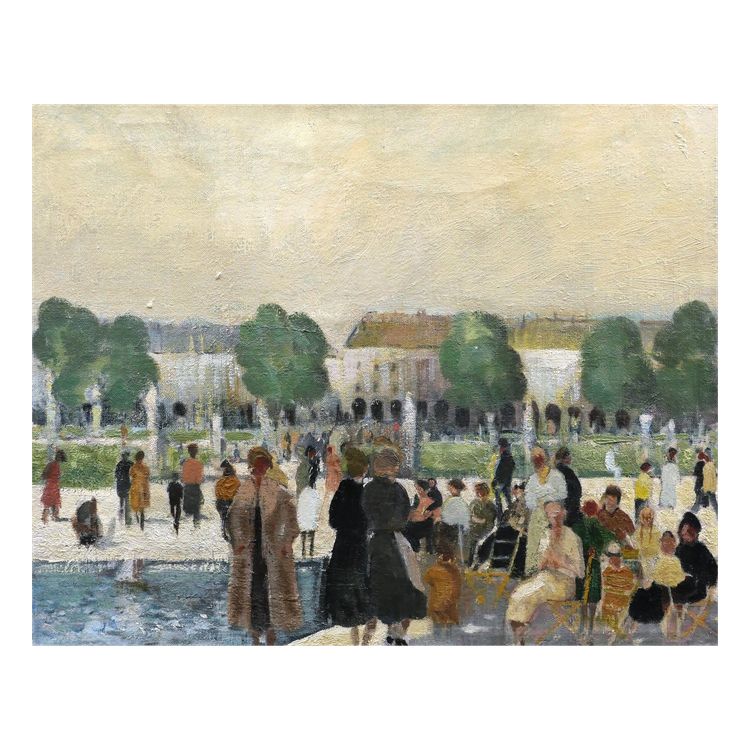 Élie Anatole PAVIL zugeschrieben, Der belebte Tuilerienpark