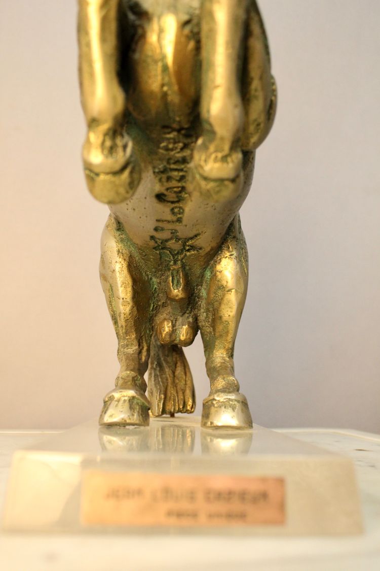 Cavallo rampante in bronzo massiccio di Jean Louis Cazieux