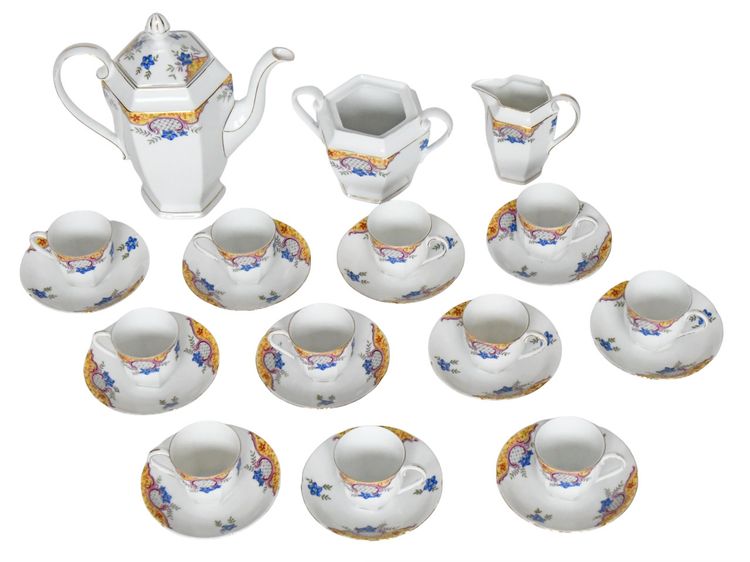 Service à café vintage en porcelaine de Epiag Tchécoslovaquie 