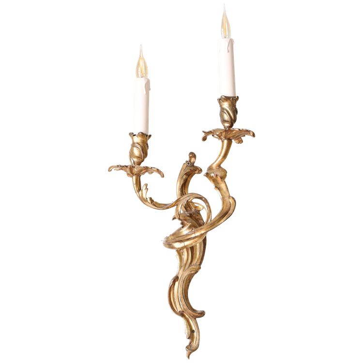 Paire d'applique Louis XV en bronze doré