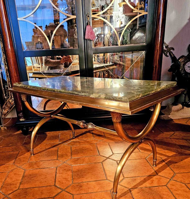 Table Basse Néoclassique à Piétement Curule