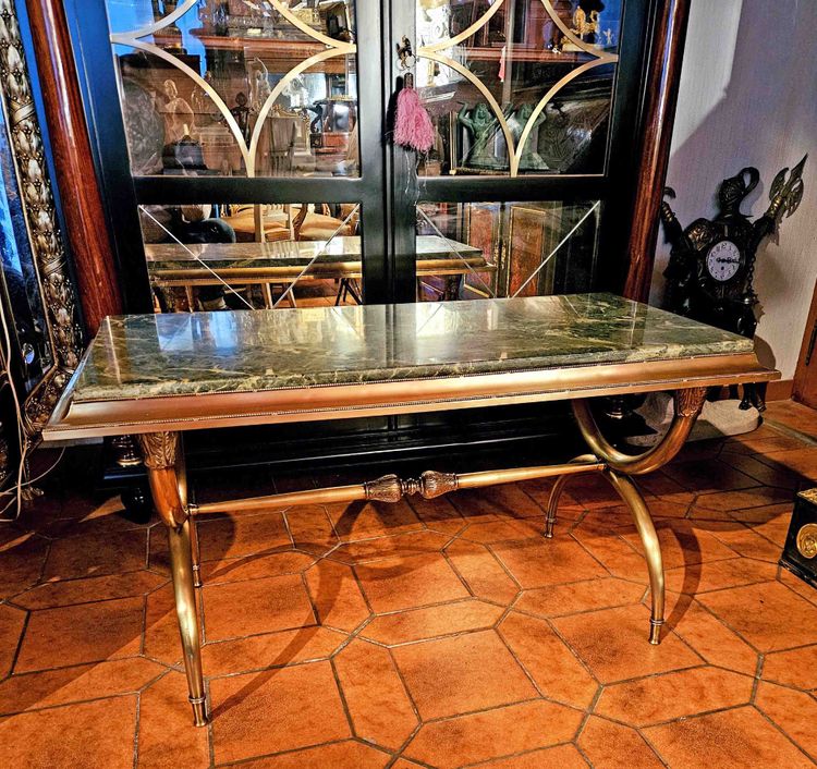 Table Basse Néoclassique à Piétement Curule