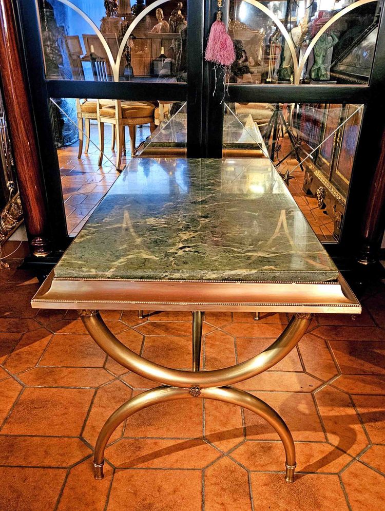 Table Basse Néoclassique à Piétement Curule