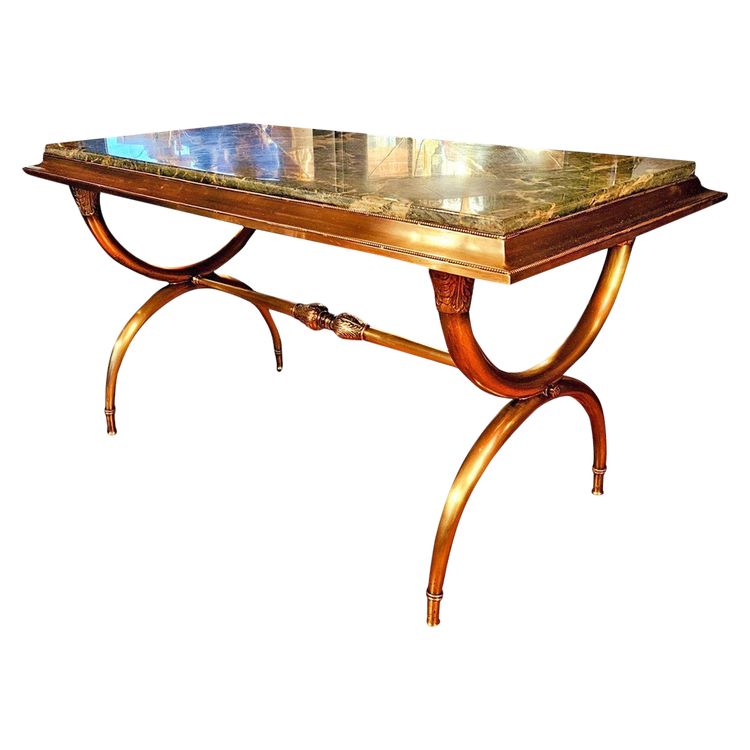Table Basse Néoclassique à Piétement Curule