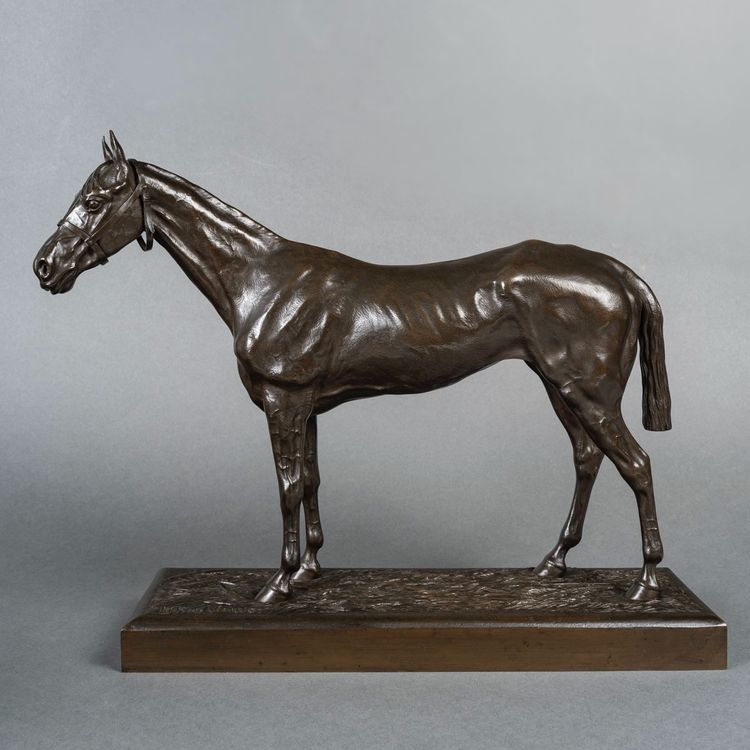 Scultura - Cavallo da corsa, Henri De Vains (1851-1909) - Bronzo