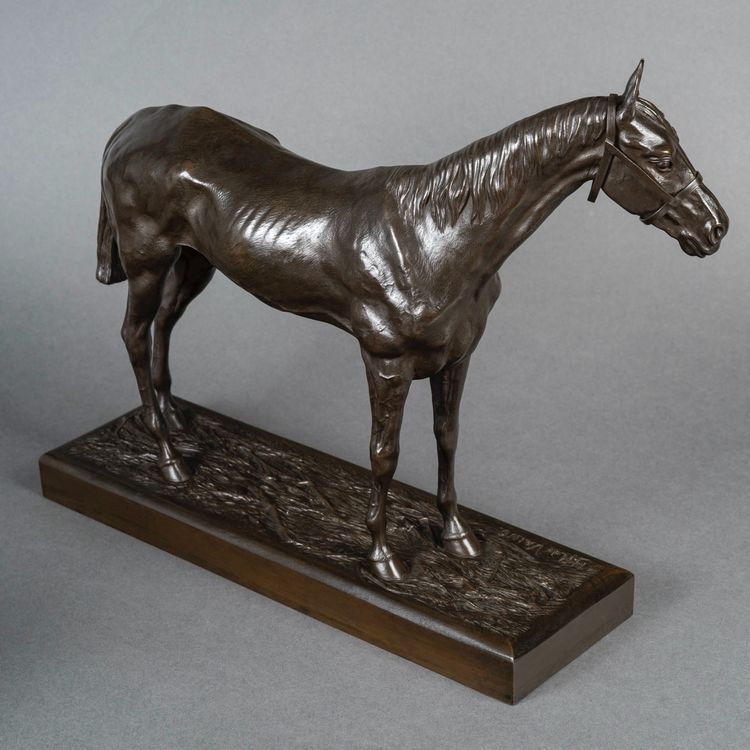 Scultura - Cavallo da corsa, Henri De Vains (1851-1909) - Bronzo