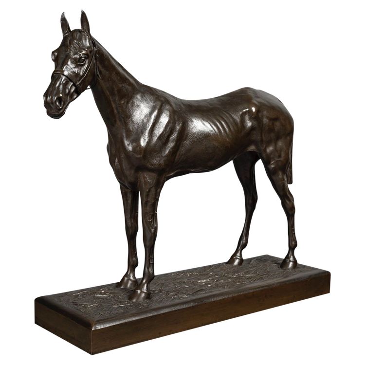 Scultura - Cavallo da corsa, Henri De Vains (1851-1909) - Bronzo