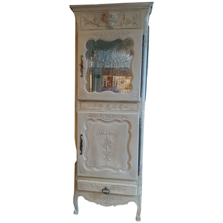 Louis XV Provençal Style Display Cabinet in Lacquered Oak - Circa 1850-1880