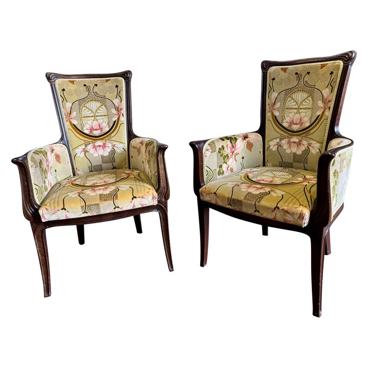 Pair of Art Nouveau armchairs