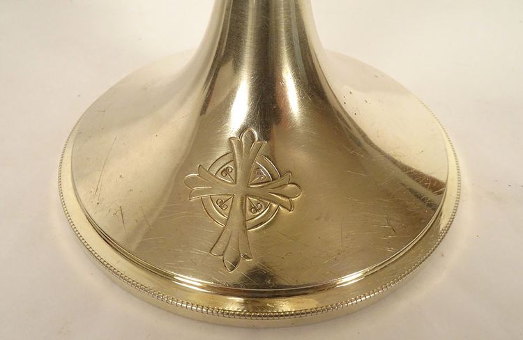 Calice Patène Agent Vermeil Minerve Henri Nesme Croix étui PB 409gr XXème