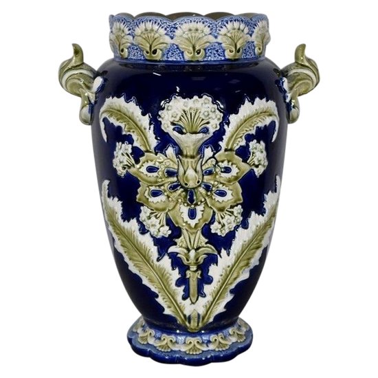  Wichtige Vase aus Steingut, Faïencerie de Fives Lille - Anfang 20.