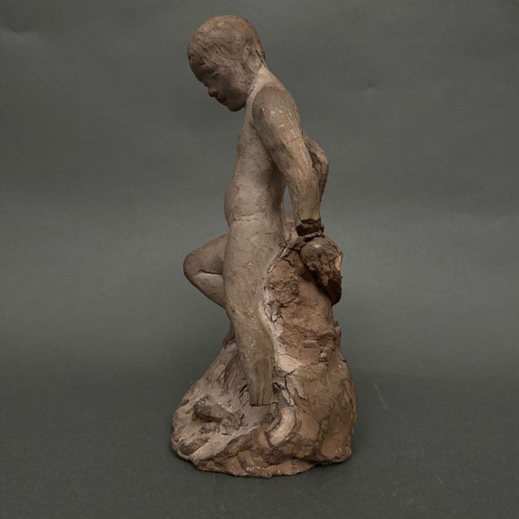 Scultura da studio di Charles Filleul, giovane in terracotta
