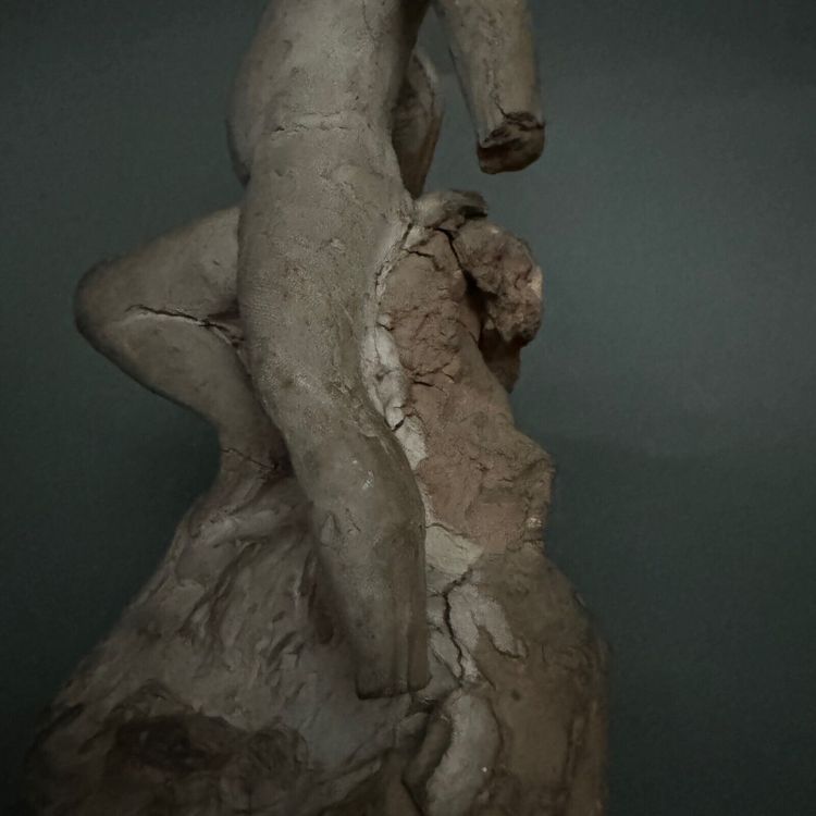 Scultura da studio di Charles Filleul, giovane in terracotta