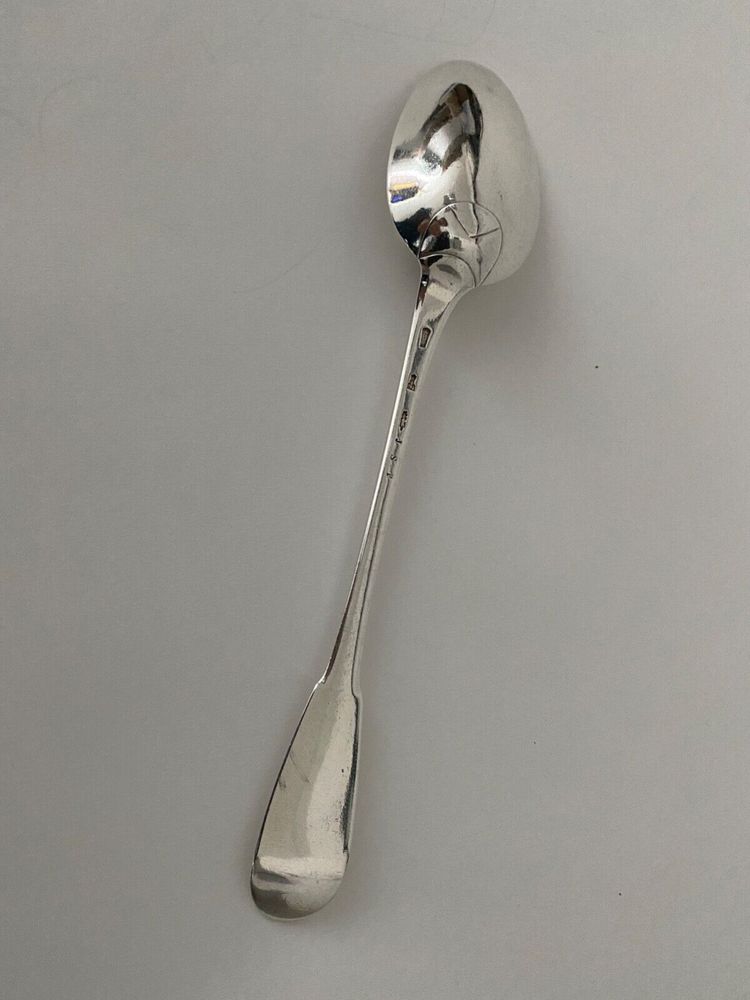 Cuillère à ragoût en argent XVIIIe poinçons Fermiers Généraux JSP