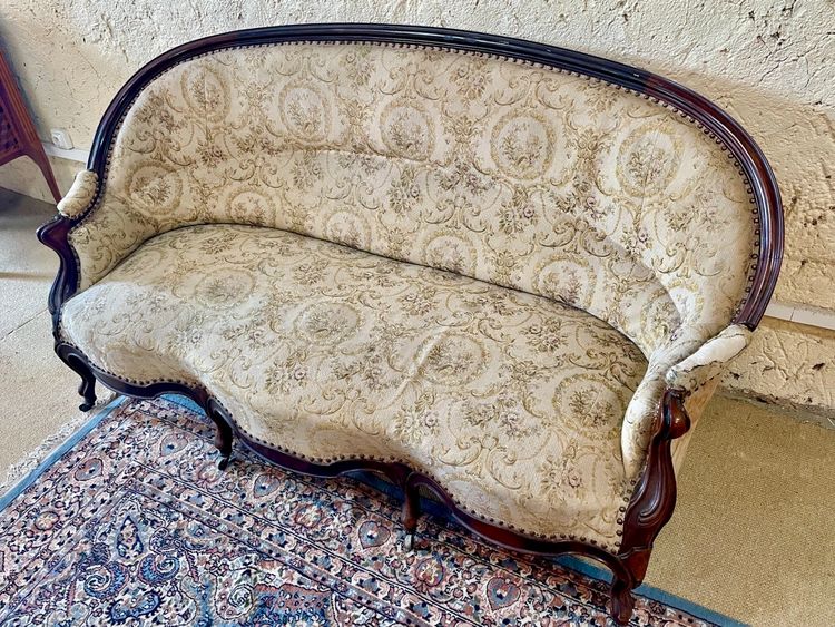 Dreisitzer-Sofa im Louis XV-Stil, 19. Jahrhundert 