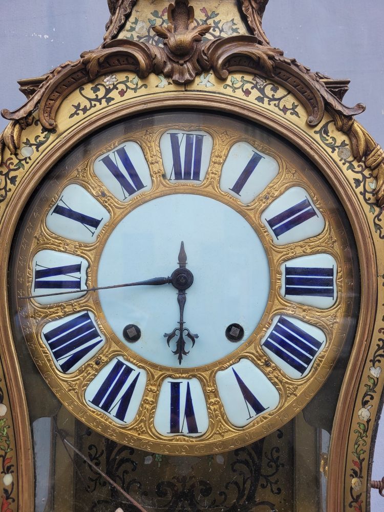 "Boulle" Cartel Clock with Its Wall Console, 18th Century