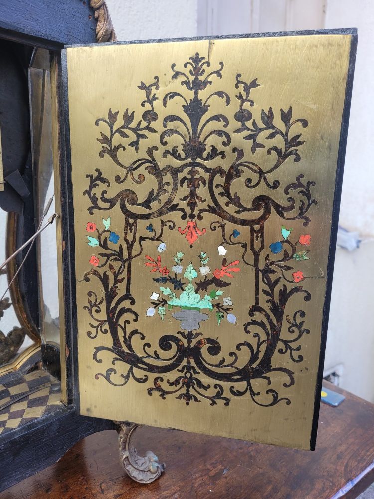 "Boulle" Cartel Clock with Its Wall Console, 18th Century