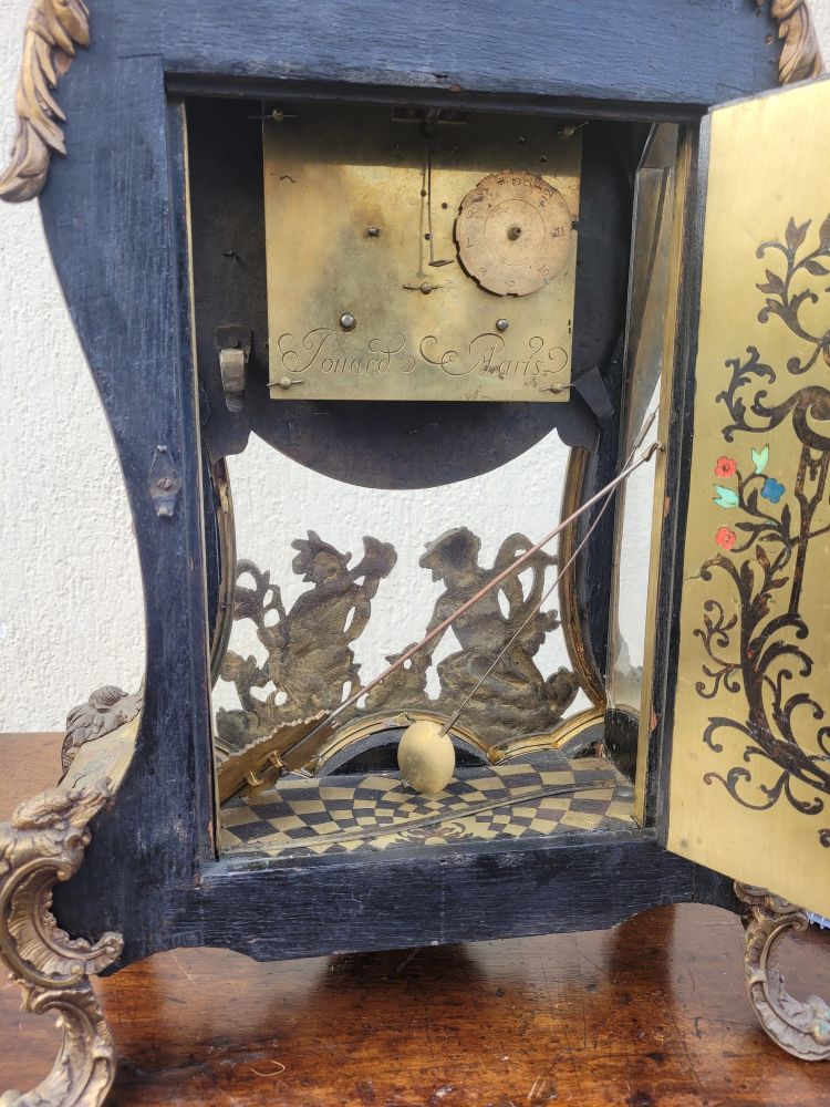 "Boulle" Cartel Clock with Its Wall Console, 18th Century