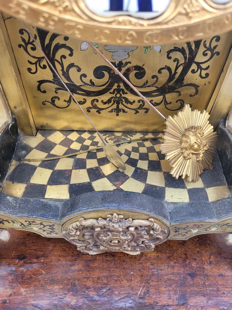"Boulle" Cartel Clock with Its Wall Console, 18th Century