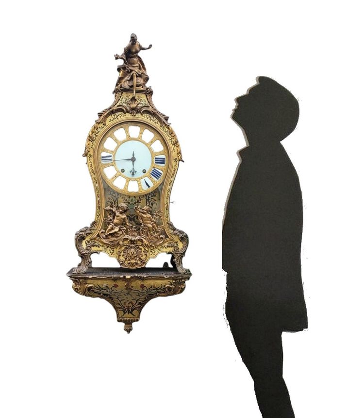 "Boulle" Cartel Clock with Its Wall Console, 18th Century