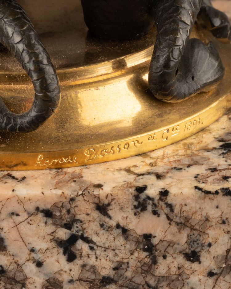 Bronze Vase Signed Henry Dasson (1825-1896) and Dated 1891