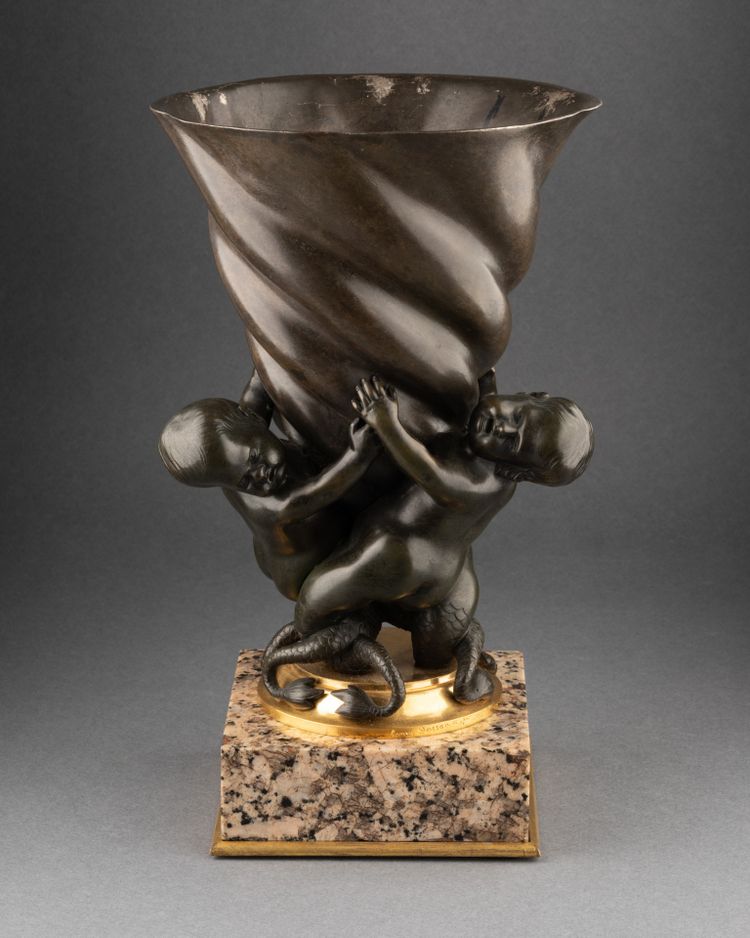 Bronze Vase Signed Henry Dasson (1825-1896) and Dated 1891