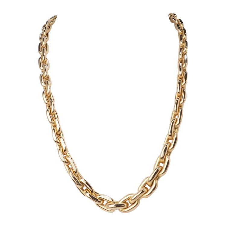 Collier maille forcat limée en chute en or jaune et diamant