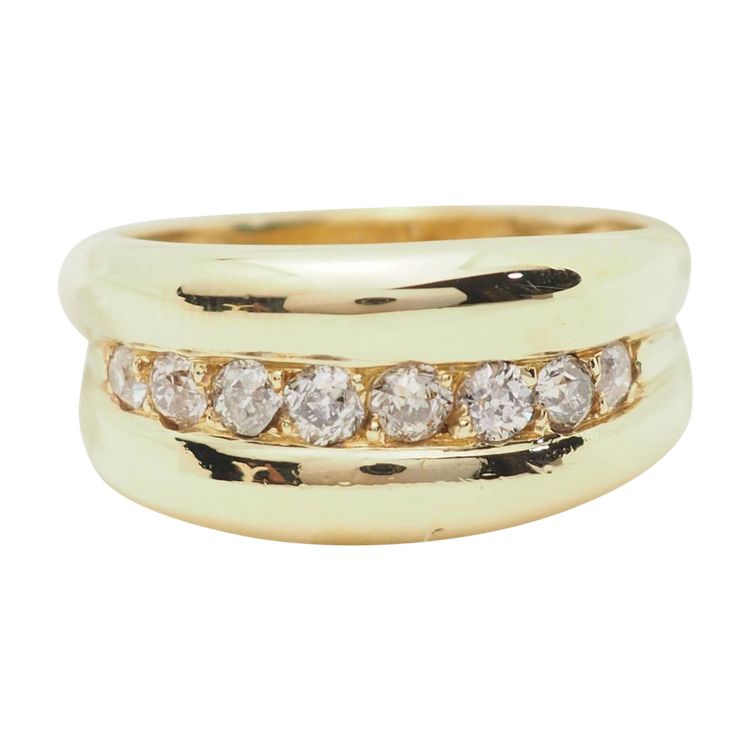 Bague jonc en or jaune et diamants