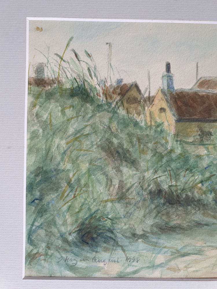 Watercolour sketch of Skagen, Denmark signed SD for Svend Danelund