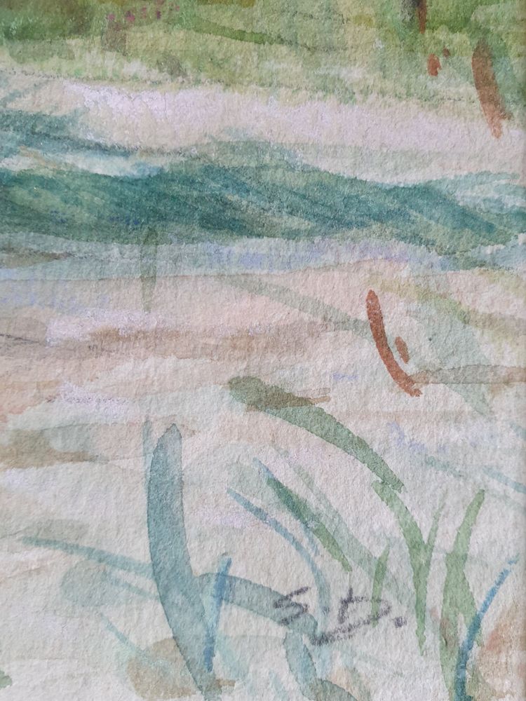 Watercolour sketch of Skagen, Denmark signed SD for Svend Danelund