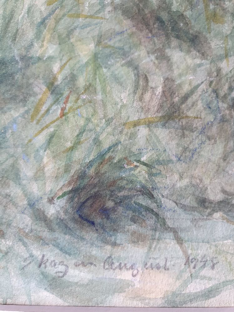 Watercolour sketch of Skagen, Denmark signed SD for Svend Danelund