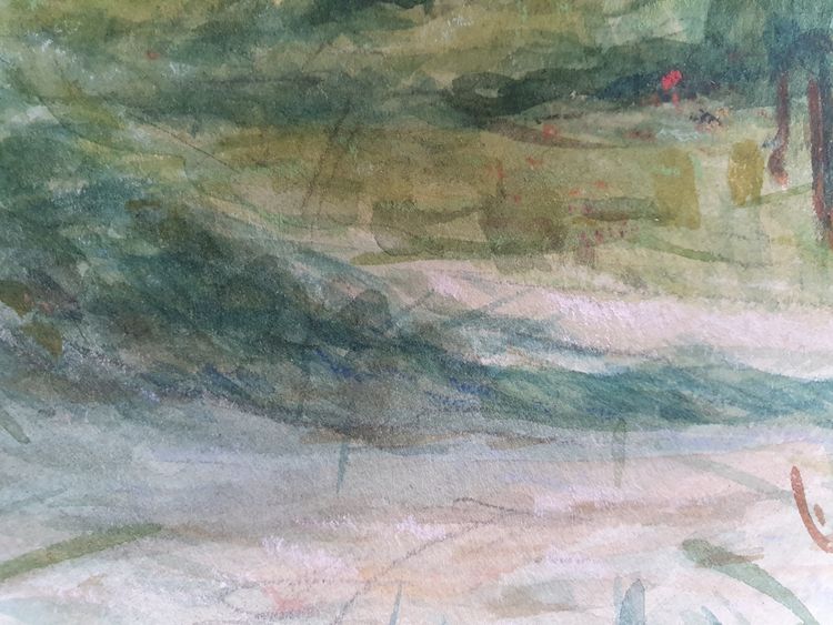 Watercolour sketch of Skagen, Denmark signed SD for Svend Danelund