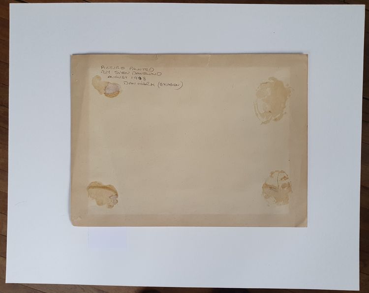 Watercolour sketch of Skagen, Denmark signed SD for Svend Danelund
