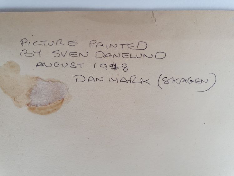 Watercolour sketch of Skagen, Denmark signed SD for Svend Danelund