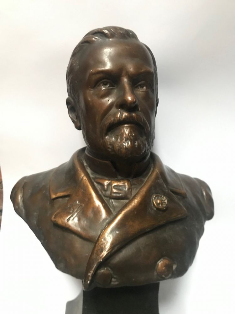 Busto di PASTEUR Louis firmato A. JOLIVEAUX medaglia in bronzo patinato.